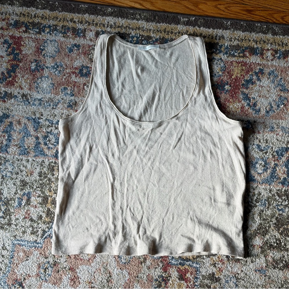 Women's Cream Knit Tank Top